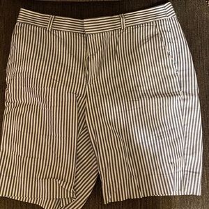 Blue/White Striped Bermuda Shorts